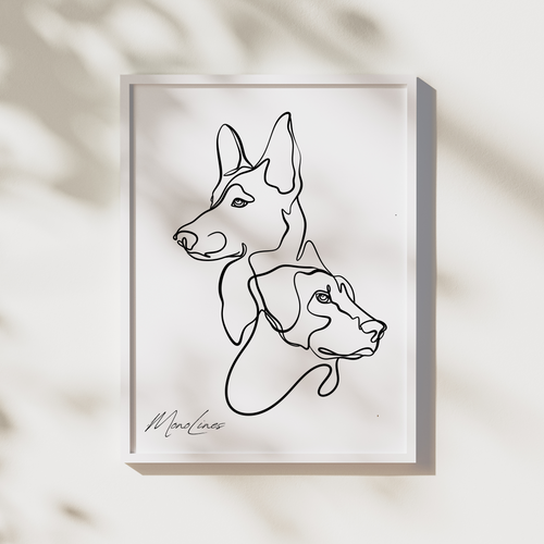 Custom 2 Pet Line Art