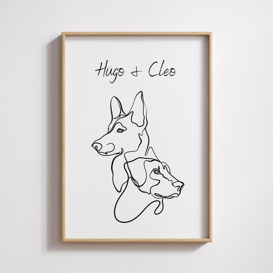 Custom 2 Pet Line Art